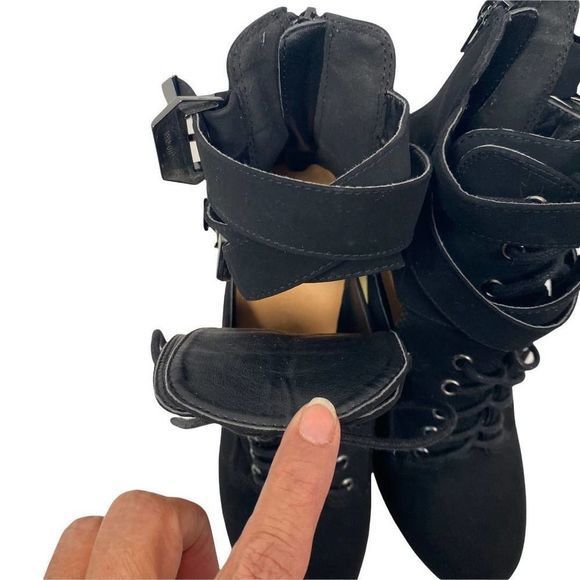 Wild Diva 15cm Super High Heel‎ Platform Motorcycle Sandal Buckle Open Toe Shoes - Picture 3 of 5